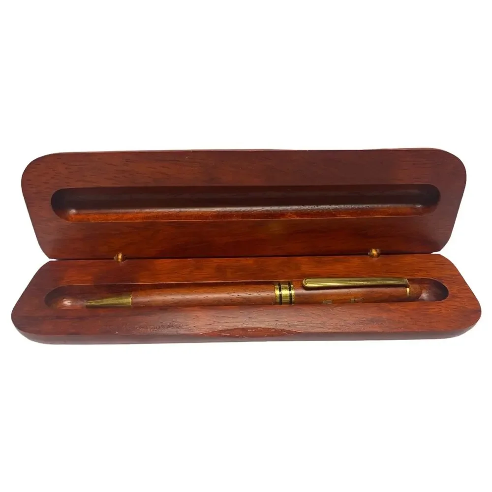 FedEx Appreciation Rosewood Ball Point Pen in Wood Box Vintage MIB - A468